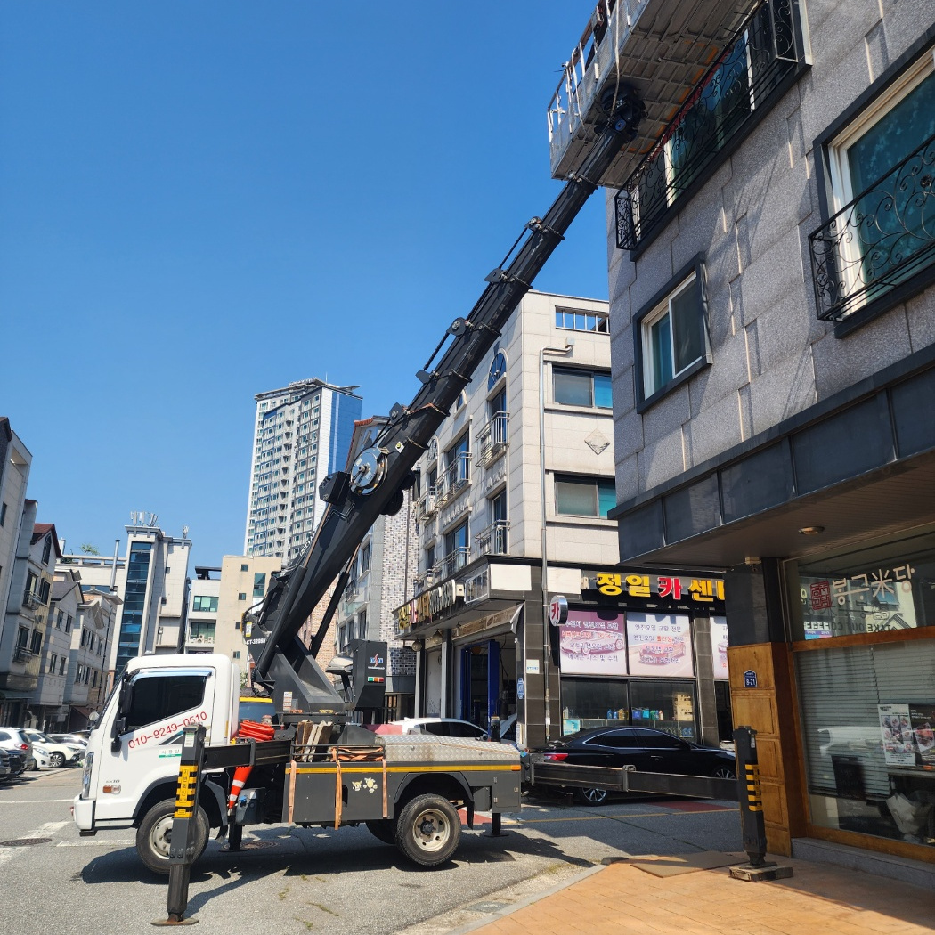 의왕 고천동 간판 LED 스카이차 작업